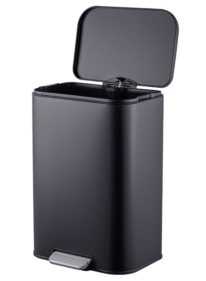 Noon East 50L Pedal Trash Bin with soft close Black 42.8x34x61 cm - Image 2