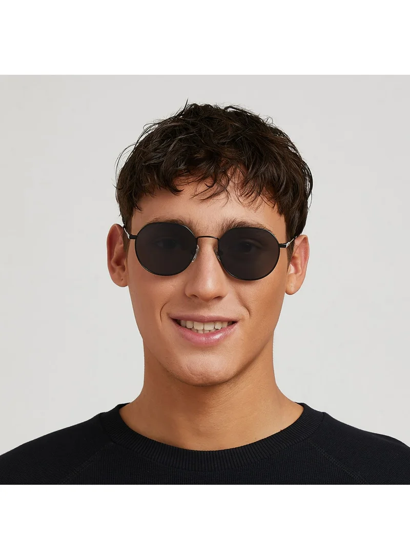30Sundays WANDERLUST Men Black Sunglasses - Frame Material: Metal - Lens Color: Black - Frame Color: Black - Full Rim