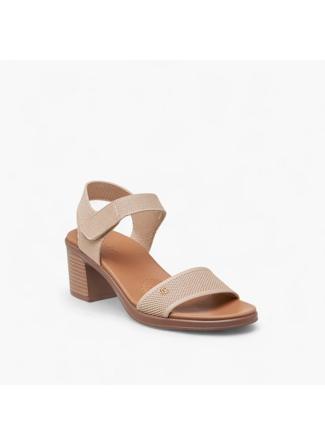 Le Confort Women Flyknit Textured Sandals with Block Heels