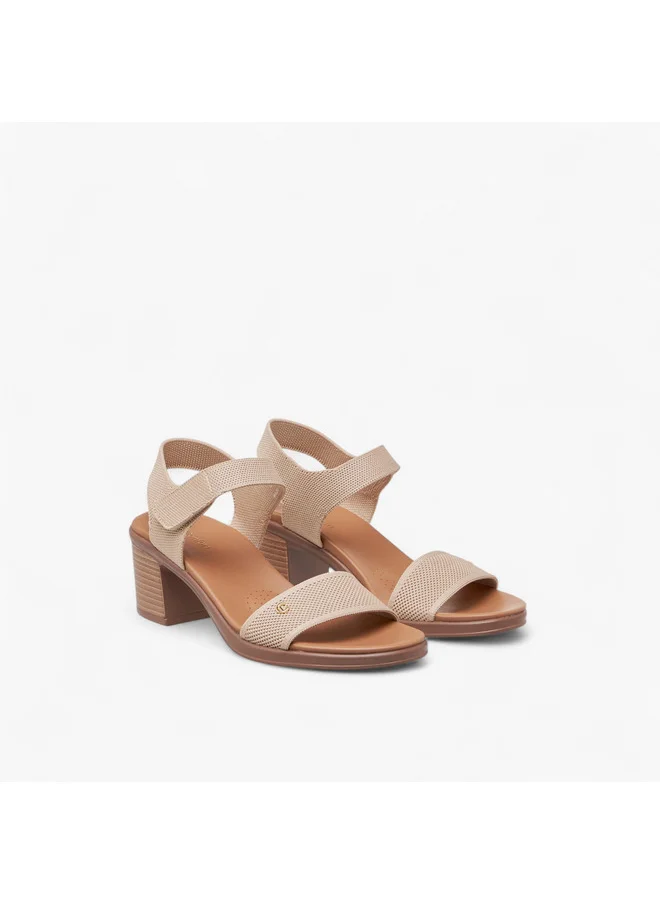 Le Confort Women Flyknit Textured Sandals with Block Heels