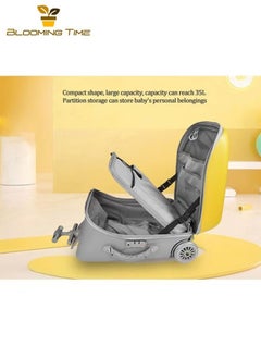 BLOOMING TIME 2-in-1 children's luggage, with two universal wheels and customs locks, can be brought on the plane, with a maximum load-bearing capacity of 50KG  - Image 2
