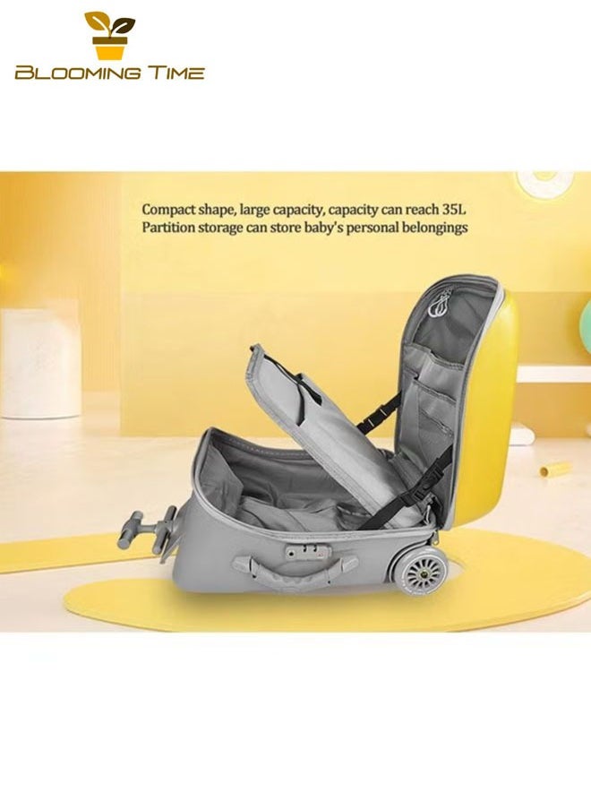 2-in-1 children's luggage, with two universal wheels and customs locks, can be brought on the plane, with a maximum load-bearing capacity of 50KG