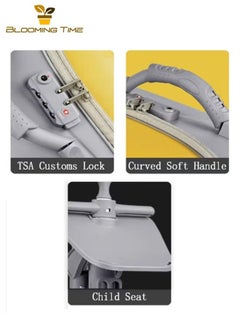 BLOOMING TIME 2-in-1 children's luggage, with two universal wheels and customs locks, can be brought on the plane, with a maximum load-bearing capacity of 50KG  - Image 5