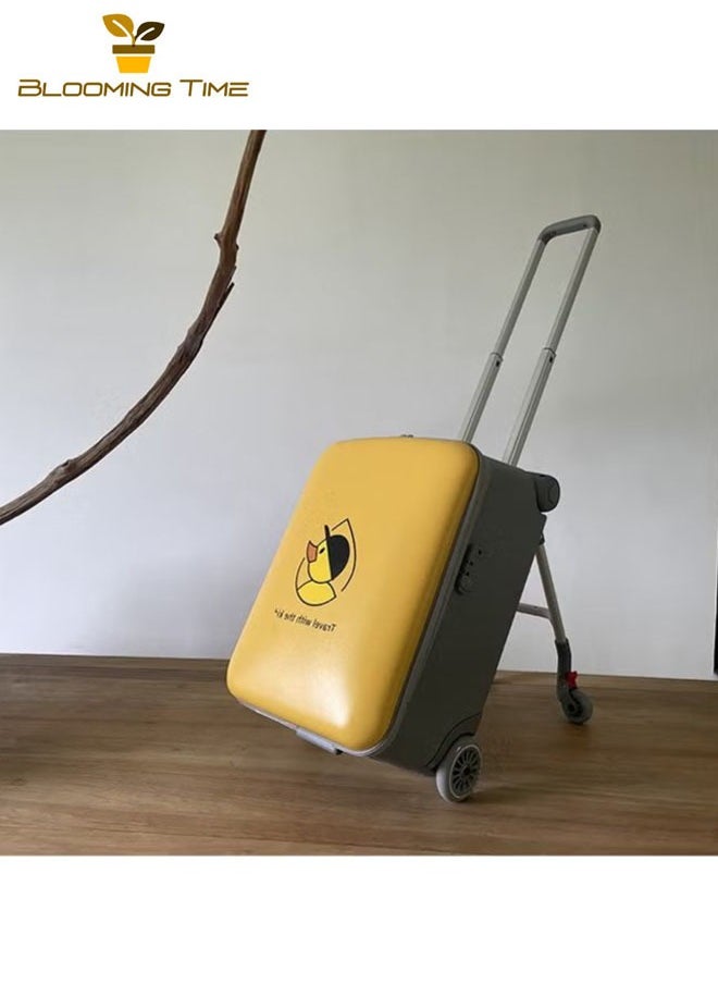 2-in-1 children's luggage, with two universal wheels and customs locks, can be brought on the plane, with a maximum load-bearing capacity of 50KG