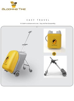 BLOOMING TIME 2-in-1 children's luggage, with two universal wheels and customs locks, can be brought on the plane, with a maximum load-bearing capacity of 50KG  - Image 4
