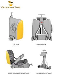 BLOOMING TIME 2-in-1 children's luggage, with two universal wheels and customs locks, can be brought on the plane, with a maximum load-bearing capacity of 50KG  - Image 3