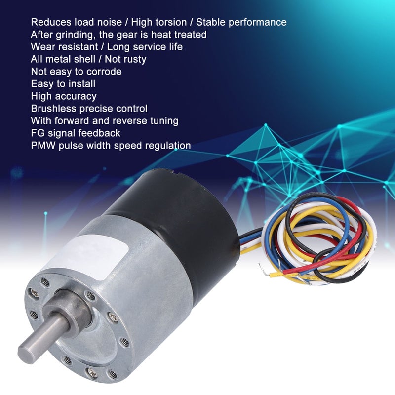 JGB37‑3525 DC 24V Motor High Torsion Speed Reduction Low Noise Reversible Brushless Geared Motor200RPM - Image 2