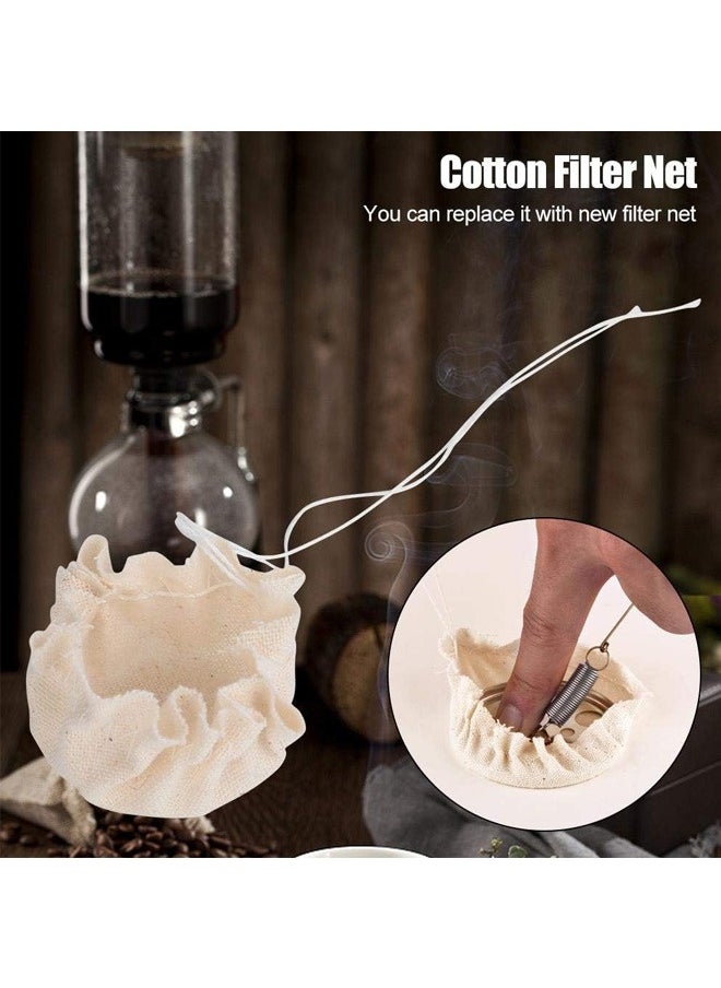 10Pcs Set Coffee and Tea Syphon Replacement Filter Cloth Coffee Filter Cloth Household Reusable Cotton Coffee Syphon Cloth Replacement Filter For Siphon Pot
