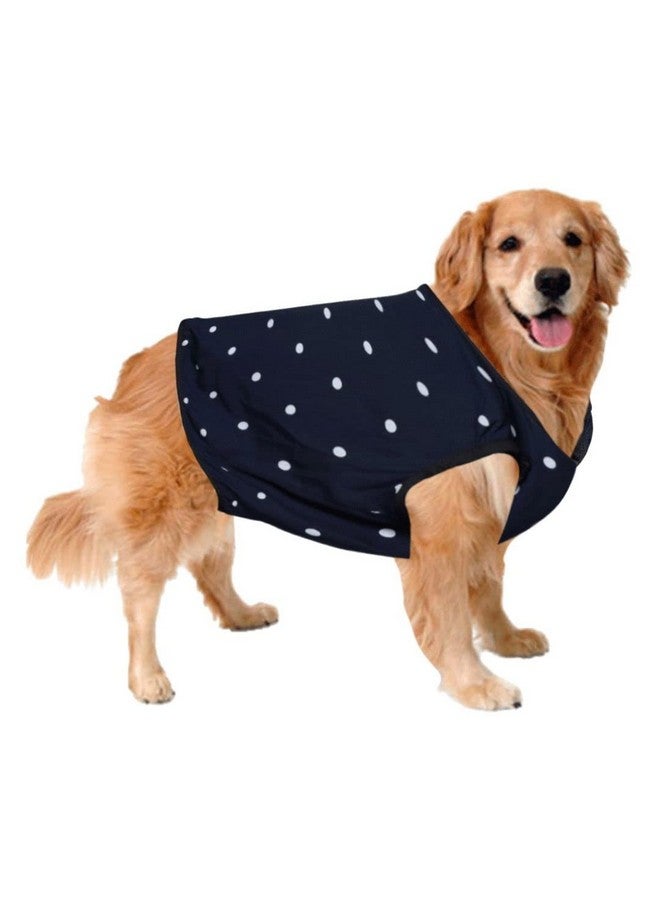 سايج سكوير تي شيرت مطبوع عليه صورة كلب مجنون، تي شيرت عصري للكلاب، خفيف الوزن وناعم للغاية، ملابس مريحة وجيدة التهوية للكلاب، ملابس عصرية (مقاس كبير جدًا - 24 بوصة) (أزرق بولكا) - Image 1