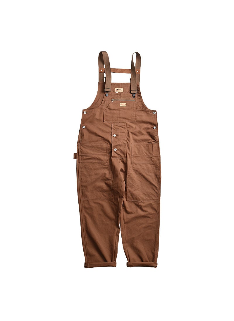 Multi-Pocket Utility Overalls for Men Army Green