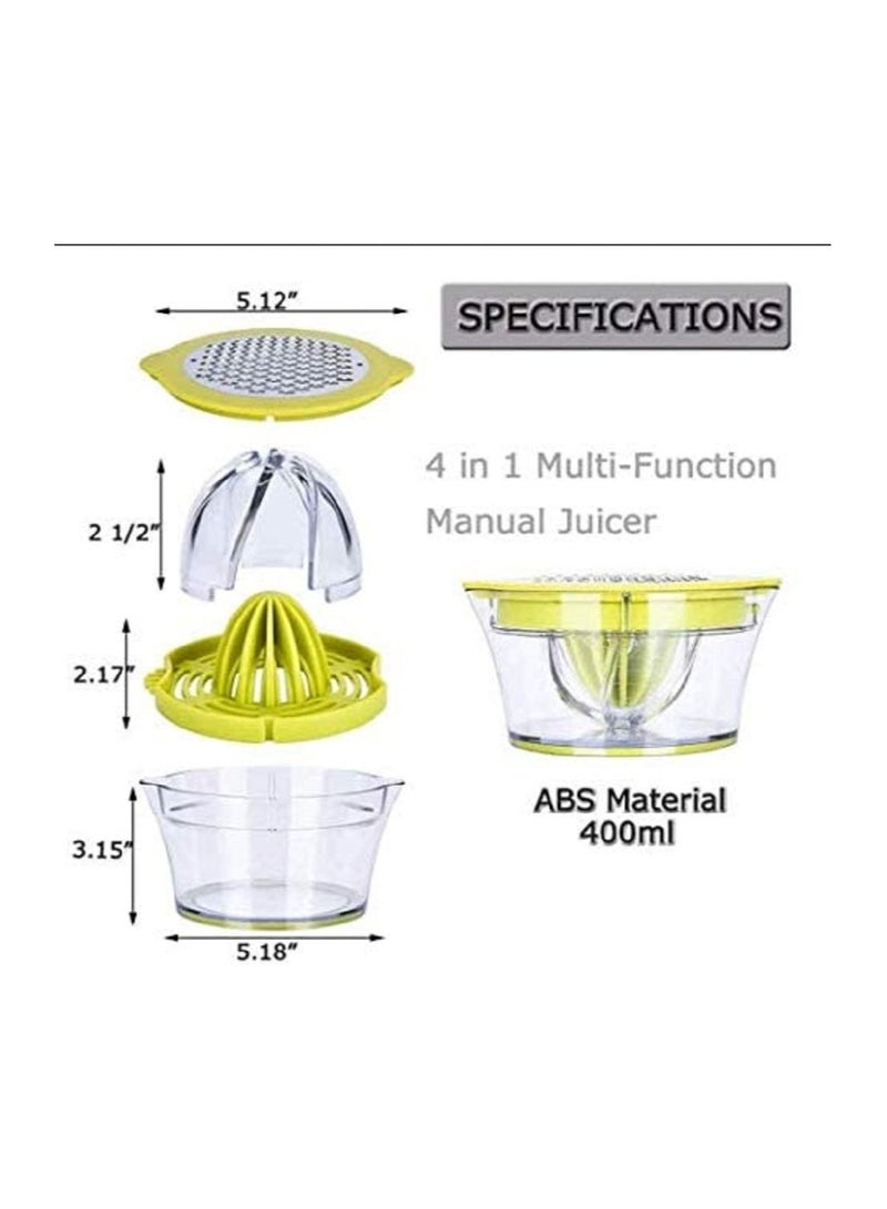DETREND Manual Orange Juicer Extractor Citrus Fresh Juice Lemon Squeezer Reamer 4 in 1 Multi function Measuring Cup Garlic Greater Hand Press  - Image 3
