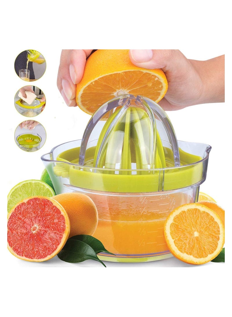 DETREND Manual Orange Juicer Extractor Citrus Fresh Juice Lemon Squeezer Reamer 4 in 1 Multi function Measuring Cup Garlic Greater Hand Press  - Image 2