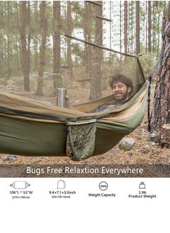 Single & Double Camping Hammock with Mosquito/Bug Net, 10ft