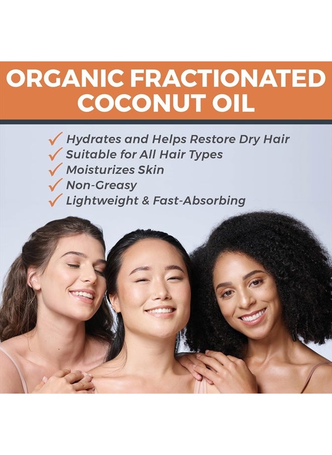 Viva Naturals Organic Fractionated Coconut Oil - Skin & Hair Moisturizer, Relaxing Massage and Body Oil, Carrier Oil for Essential Oils Mixing, Pure Non-Greasy Coconut Oil for Skin and Hair, 16 fl oz  - Image 5