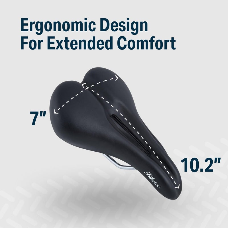 Bikeroo Narrow Nose Road Bike Saddle - Chafe Rub Reduction For Comfort  Flexibility For Street Riding Commuting Stationary Bicycle Exercise - 7"" W X 10"" L - Image 5