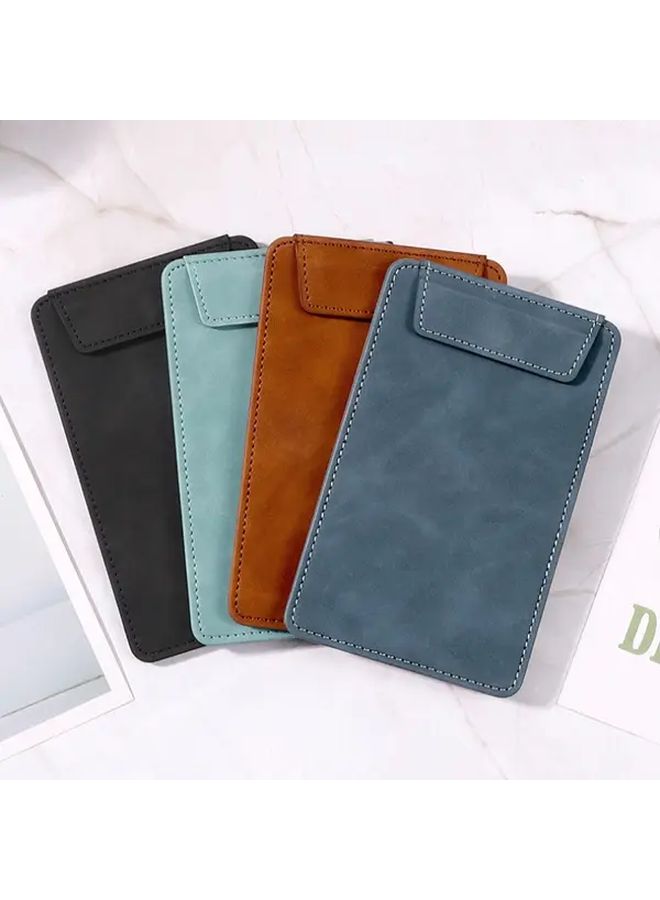 Denim Blue Leather Menu Holder for Restaurant Cafe Order Bill Clip - Image 2
