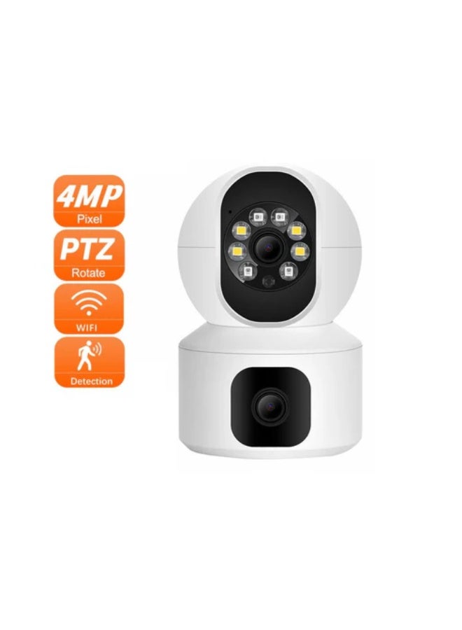 كروني كاميرا Nip-32 Icsee App 4 ميجابكسل مزدوجة الشاشة، كاميرا واي فاي مزدوجة العدسة، جهاز مراقبة أطفال مزدوج الشاشة، كاميرا أمان IP بتتبع تلقائي واكتشاف بشري بالذكاء الاصطناعي - Image 2