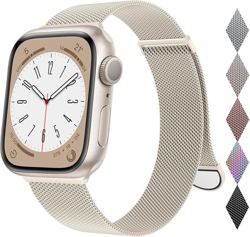أنيوغرو متوافق مع سوار Apple Watch بمقاسات 49 مم و46 مم و44 مم و42 مم و41 مم و40 مم و38 مم للنساء والرجال، حزام معدني من الفولاذ المقاوم للصدأ مغناطيسي لسلسلة Ultra 3/2/1 و11 و10 و9 و8 و7 و6 و5 و4 و3 و2 وSE - Image 1
