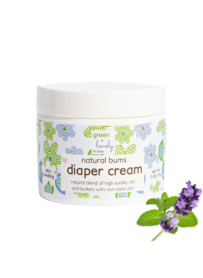 Green + Lovely Natural Bums Nappy Rash Cream {Chemical Free}, Made with Organic Shea Butter & Coconut. Calming Lavender Chamomile. Non-nano. High Grade. - Image 1