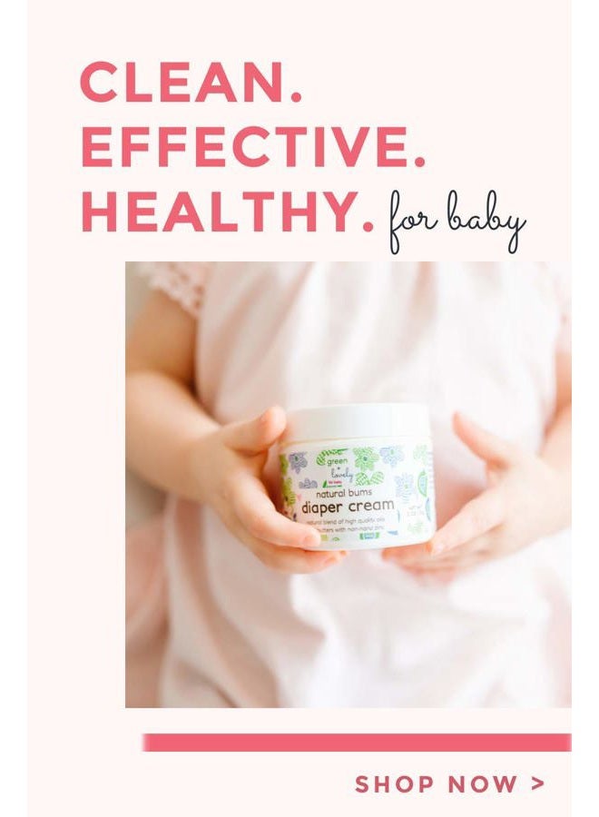 Green + Lovely Natural Bums Nappy Rash Cream {Chemical Free}, Made with Organic Shea Butter & Coconut. Calming Lavender Chamomile. Non-nano. High Grade. - Image 2