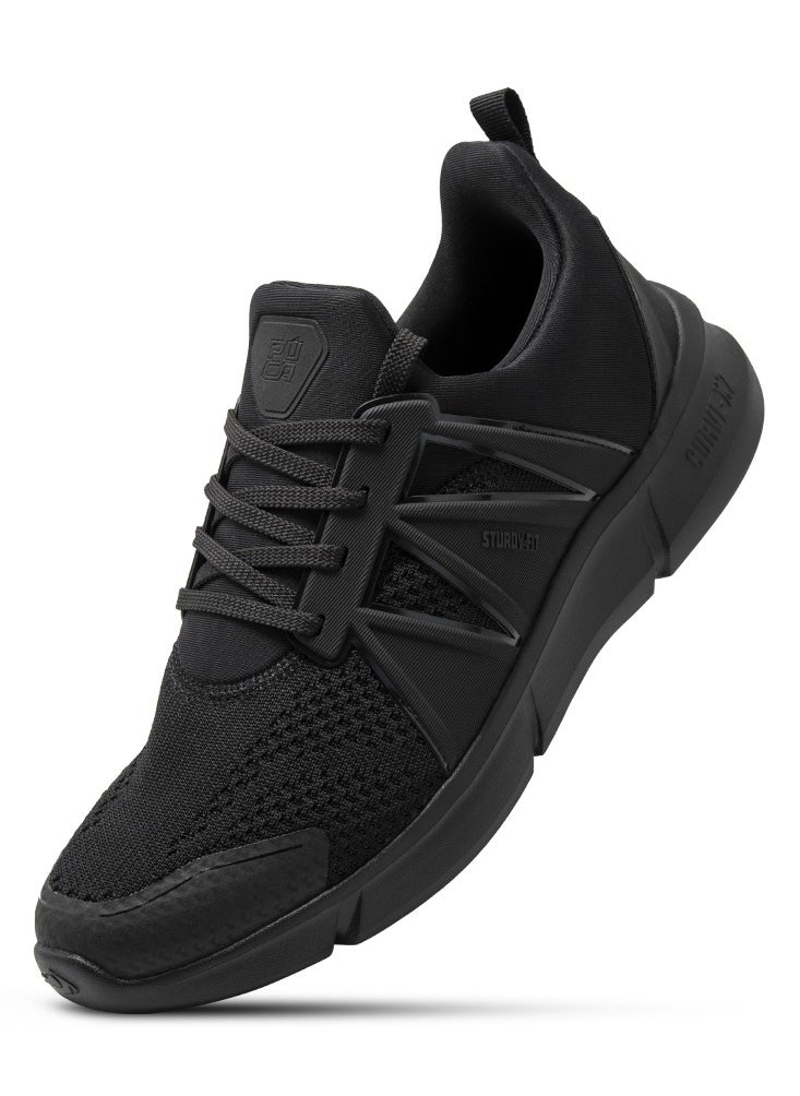 PUCA PUCA Sneakers for Men | Light Weight Casual Men's Shoes with Mesh Outer | X-Seven Black  - Image 1