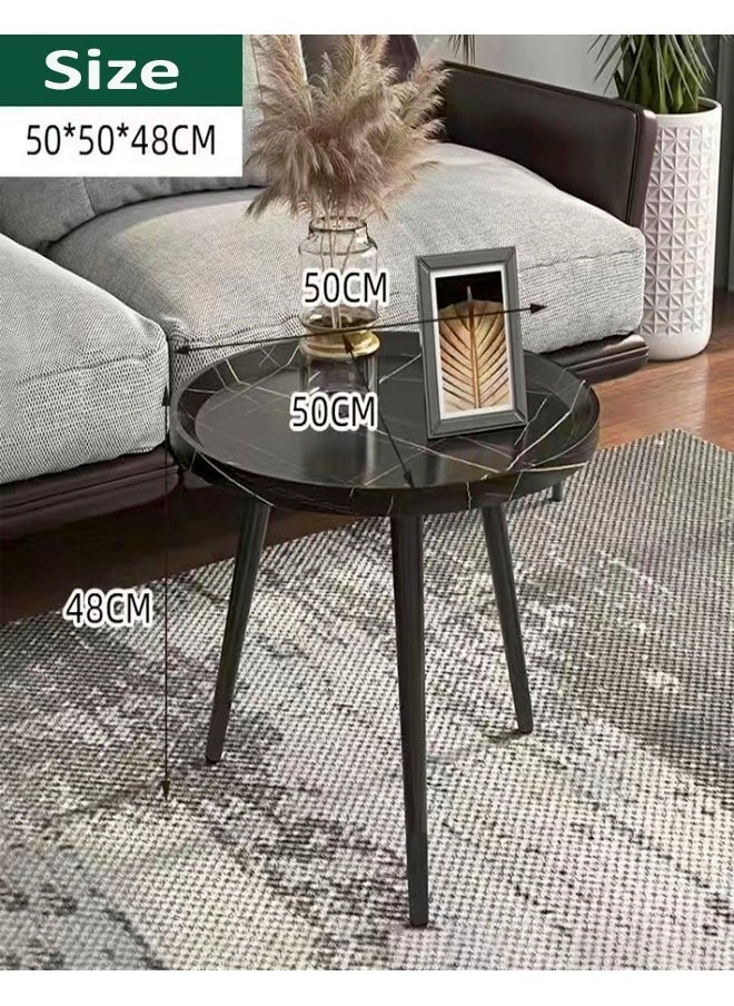 Multipurpose Modern Design Nordic Style Luxury Round Coffee Table Stable Base Side Table Center Table for Living Room Home Office 50x50x48 cm