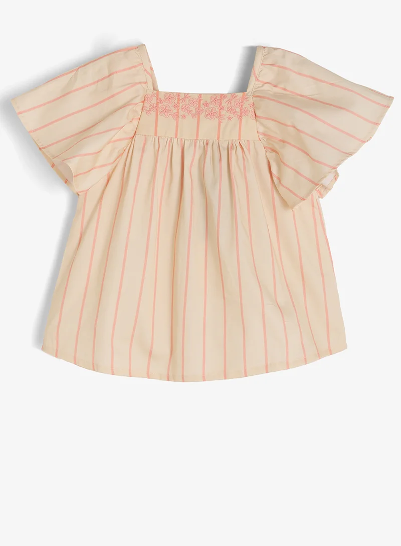 ريبلز مع نمشي Girls Embroidered & Stripes Co-ord Sets