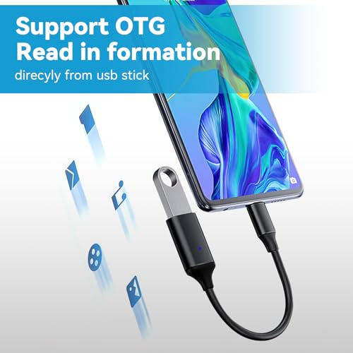 OITYEUF USB C to USB 3.0 Adapter 2 Pack, Type C Male to USB Female OTG Cable Thunderbolt to USB Adapter Compatible for iPhone 16 15 Pro Max iPad MacBook Pro/Air 2023 2022 M1 M2 Galaxy S23 S22 Note 10 - Image 3