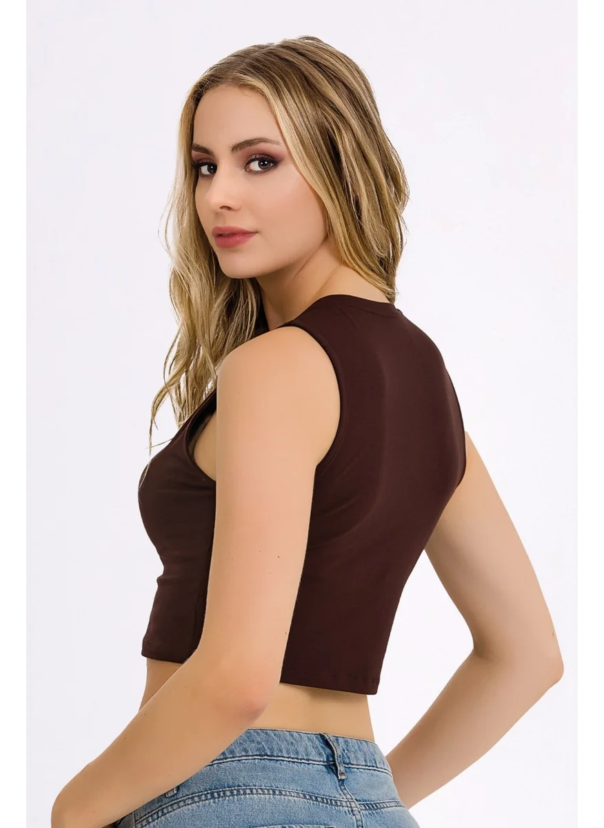 İlke İç Giyim Women's Lycra Sleeveless Crop