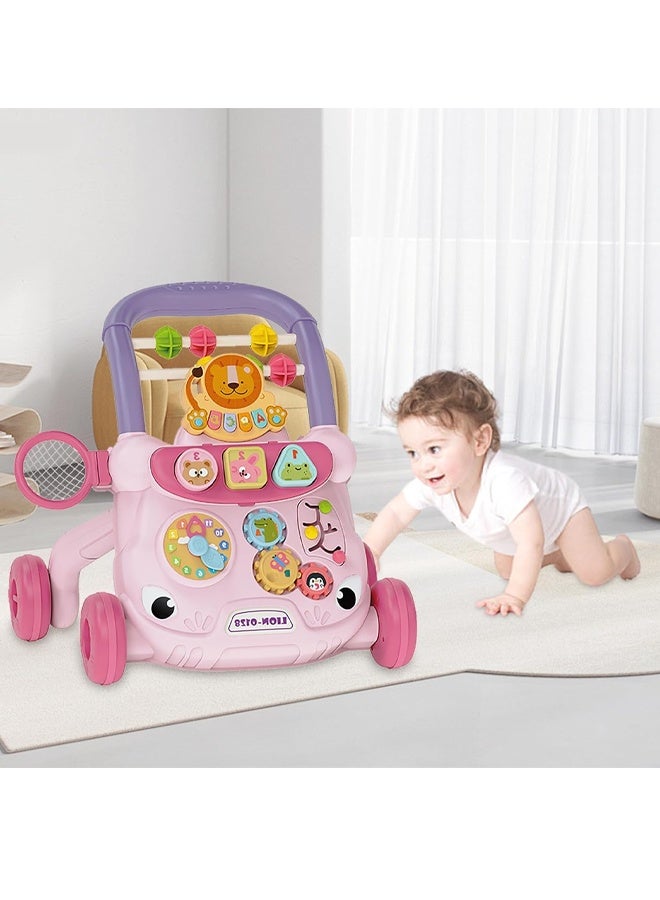 أيينجل مشاية أطفال، مشاية دفع متعددة الوظائف، مشاية أطفال مضادة للانقلاب، لعبة لوحة ألعاب متعددة الوظائف، مركز أنشطة للأطفال، لعبة تعلم الموسيقى للأطفال، هدية للعطلات، مناسبة للأولاد والبنات (وردي) - Image 4