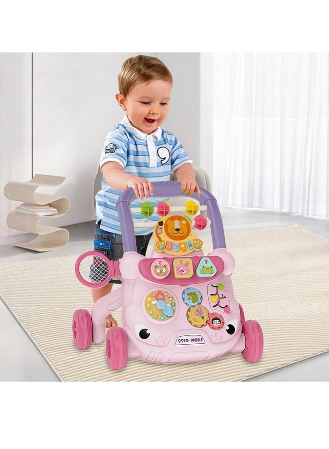 أيينجل مشاية أطفال، مشاية دفع متعددة الوظائف، مشاية أطفال مضادة للانقلاب، لعبة لوحة ألعاب متعددة الوظائف، مركز أنشطة للأطفال، لعبة تعلم الموسيقى للأطفال، هدية للعطلات، مناسبة للأولاد والبنات (وردي) - Image 3