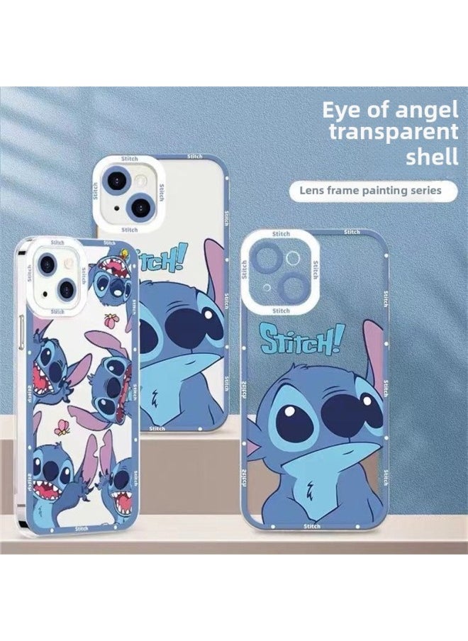 Cartoon Star Dai Lu For Iphone 13promax Phone Case For Iphone12 Transparent 11 Cute XS Couple All Inclusive-Color:Stitch Single-Applicable Model:For Iphone 16 Puls