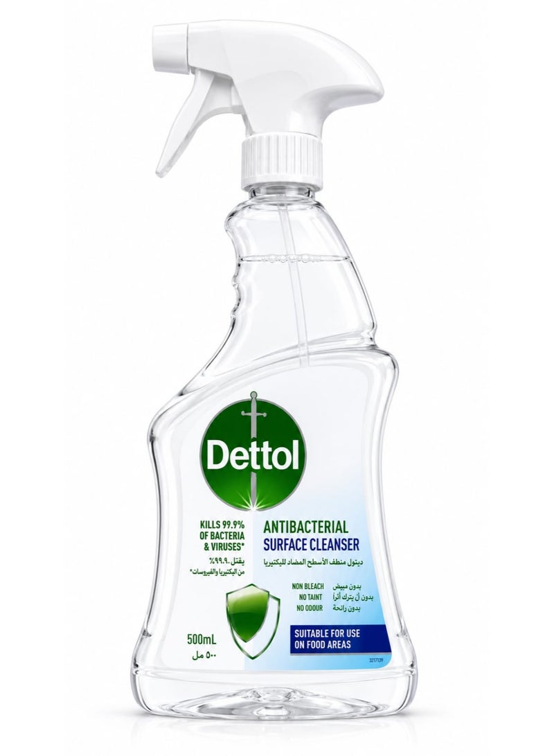 Dettol Antibacterial Surface Cleaner Spray, Non Bleach, Np Odour, No Taint, Suitable For Use On Food Areas, 500ml - Image 1