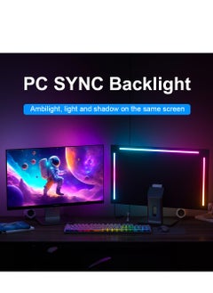 24in Monitor Led Backlights, Led Strip Lights That Sync with Screen Color or Music, RGB Atmosphere Light Bar Behind Monitor, Usb Interface, Software Control, Supports Pc or Ma ﻿ (24 inches)