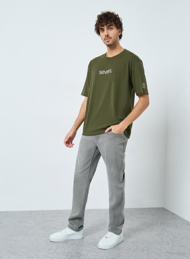 ستايلي تيشيرت واسع بطبعة كتابة - Image 2