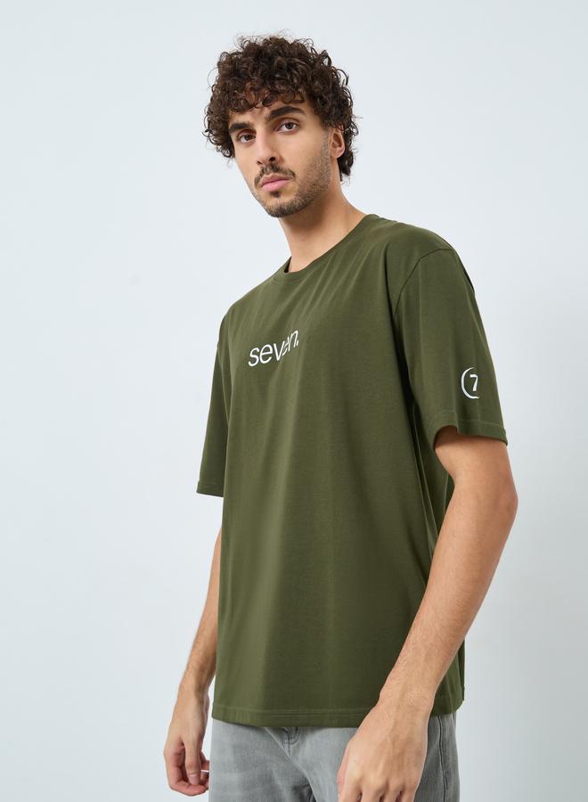 ستايلي تيشيرت واسع بطبعة كتابة - Image 3