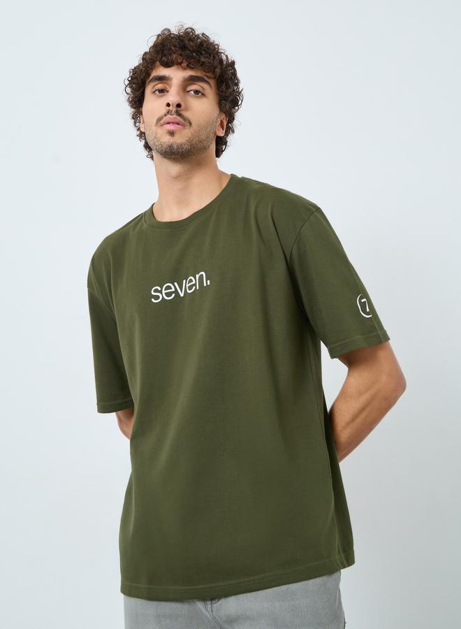 ستايلي تيشيرت واسع بطبعة كتابة - Image 1