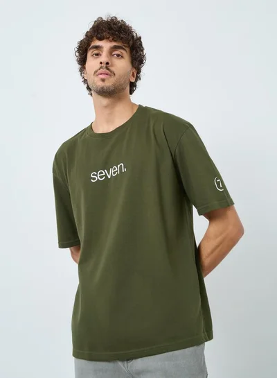 Styli Slogan Print Oversized T-Shirt
