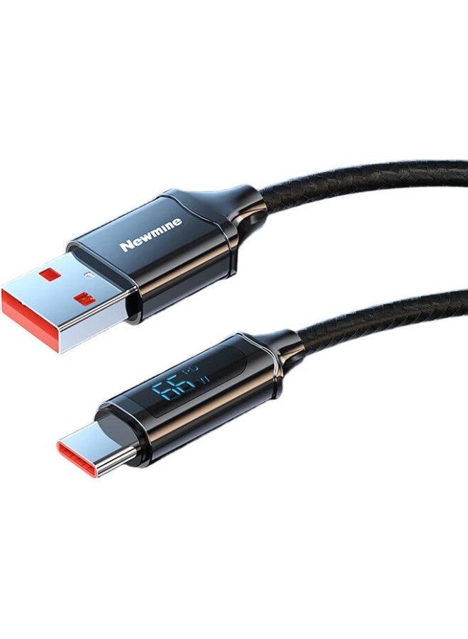 Newmine 66W Type-C Data Cable, 6A/5A Super Fast Charging, 1.2 Meter Charging Cord, Universal, Digital Display Version - Image 2