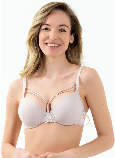 ماجيك فورم 2589 Lacy Corded Sponge Bra-Powder