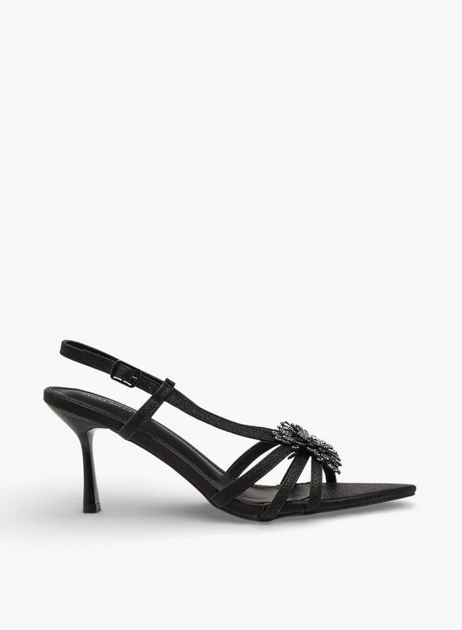 Flora Bella By Shoexpress BLACK Flora Bella Women Embellished Stiletto Heel Sandals for Women | Best Price UAE