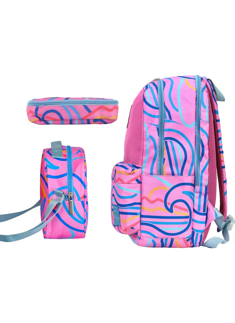 Cambridge Polo Club Wave Double Main Compartment Unisex Kids Primary School Bag Set