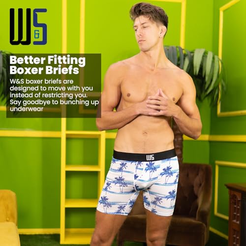 Warriors & Scholars Boxer Briefs For Men Pack Of 6, Ultra Soft, Breathable Quick Dry, Moisture-Wicking Mens Underwear, AM15F L - Image 3
