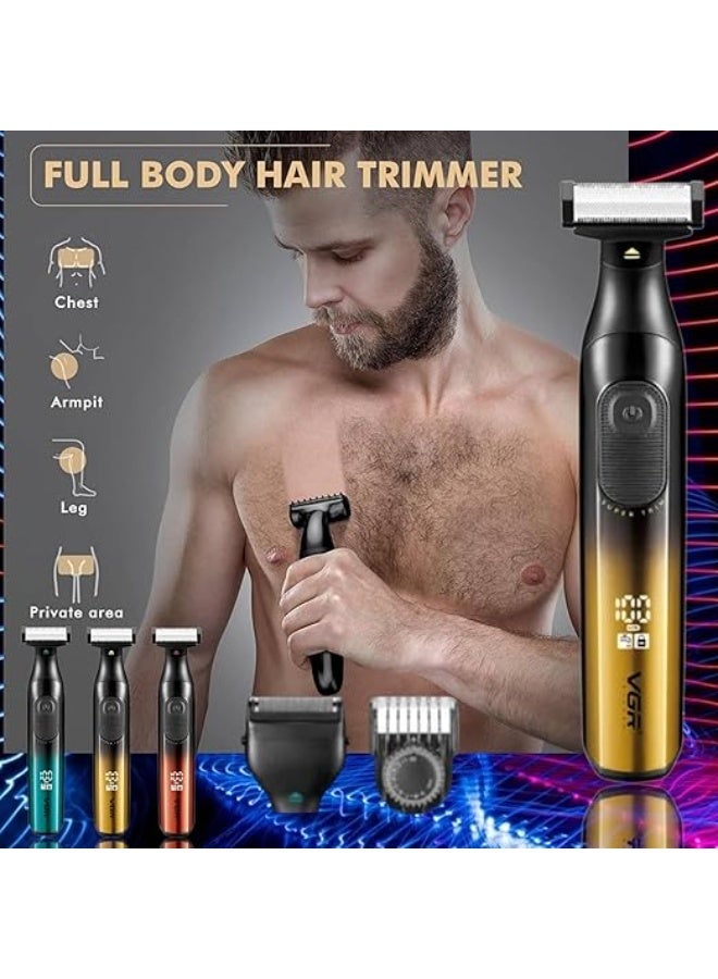 VGR Super Trim 2 in 1 Full Body Hair Trimmer and Shaver, V-361, USB Charging, IPX6 Waterproof, LED Display, 500mAh Lithium Battery Multicolour - Image 5