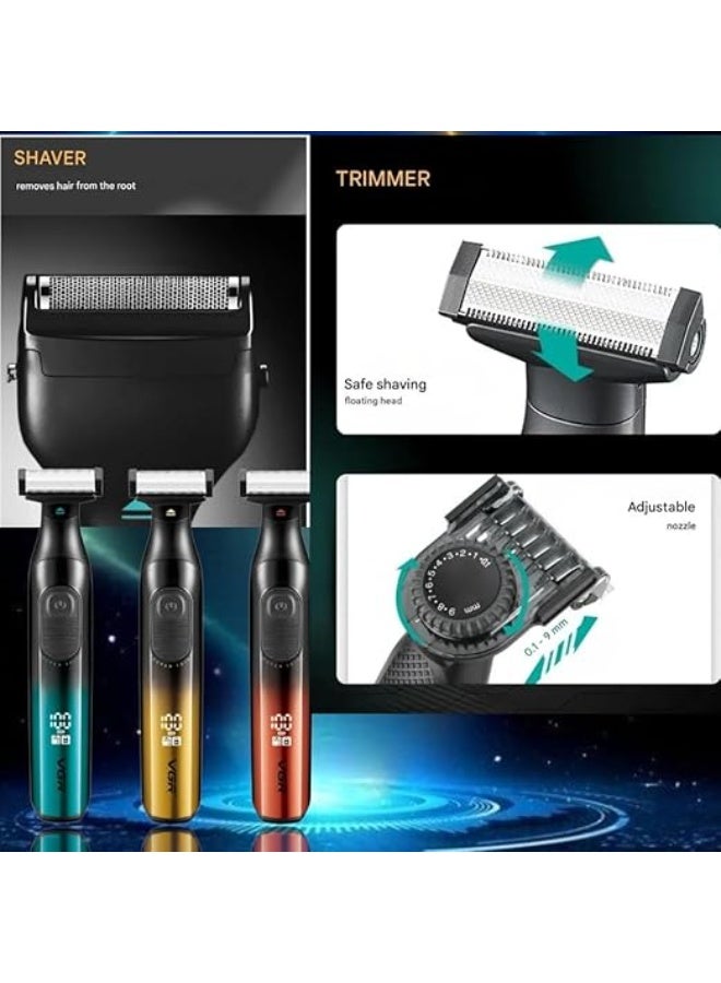 VGR Super Trim 2 in 1 Full Body Hair Trimmer and Shaver, V-361, USB Charging, IPX6 Waterproof, LED Display, 500mAh Lithium Battery Multicolour - Image 4