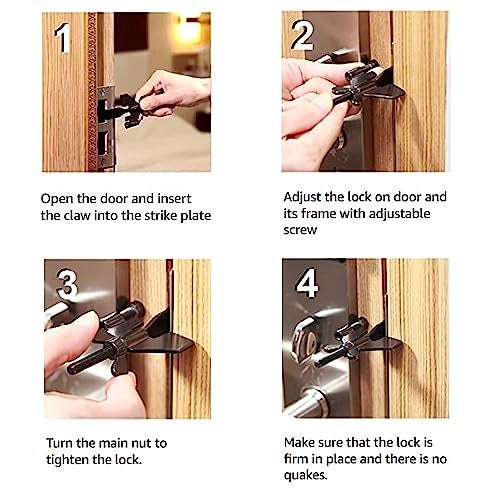 TRUSTELLA All in one Original Trustella Heavy-Duty Portable Door Lock - Stainless Steel Security Tool for Enhanced Safety - Ideal for Home, Travel, Hotels, Apartments - Image 3