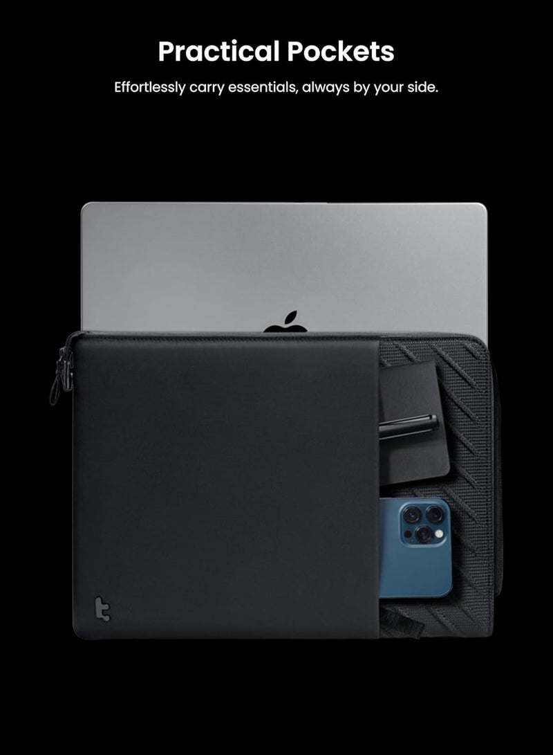 Tomtoc Voyage-A10 16 Inch Laptop Sleeve Case for MacBook Pro M3/M2/M1 Pro/Max (A2991/A2780/A2485/A2141) & MacBook Air M2 A2941 – Eco-Friendly Premium Slim Protective Carry Bag, Shockproof, Water-Resistant - Image 2