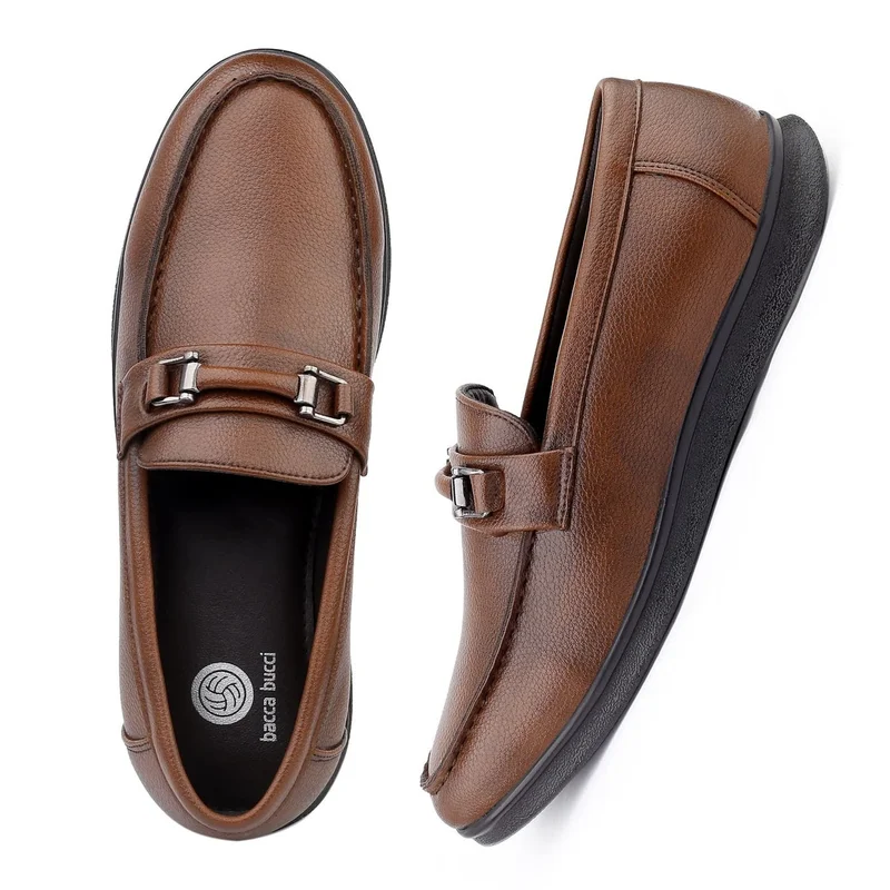 Bacca Bucci Tan LISBON Dress Loafer Moccasins Driving Shoes for Men | Best Price UAE