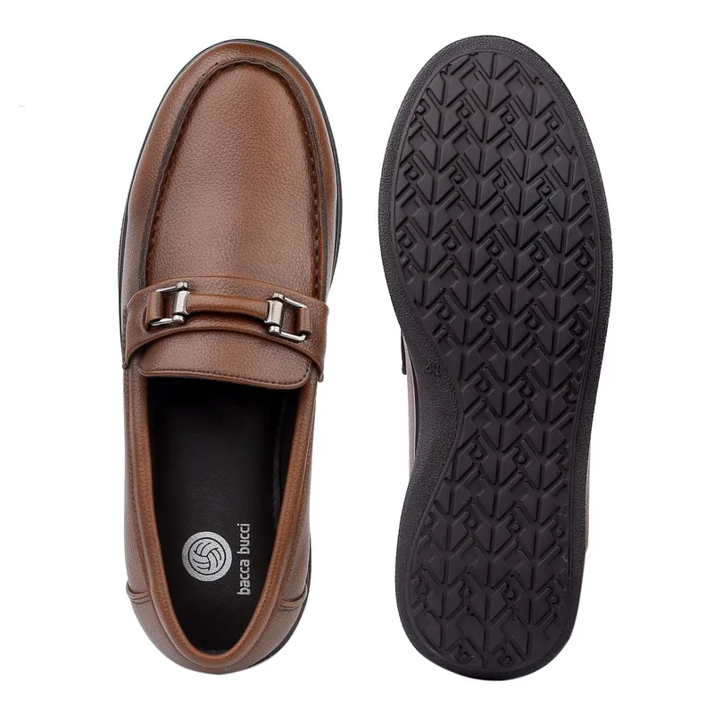 Bacca Bucci Tan LISBON Dress Loafer Moccasins Driving Shoes for Men | Best Price UAE