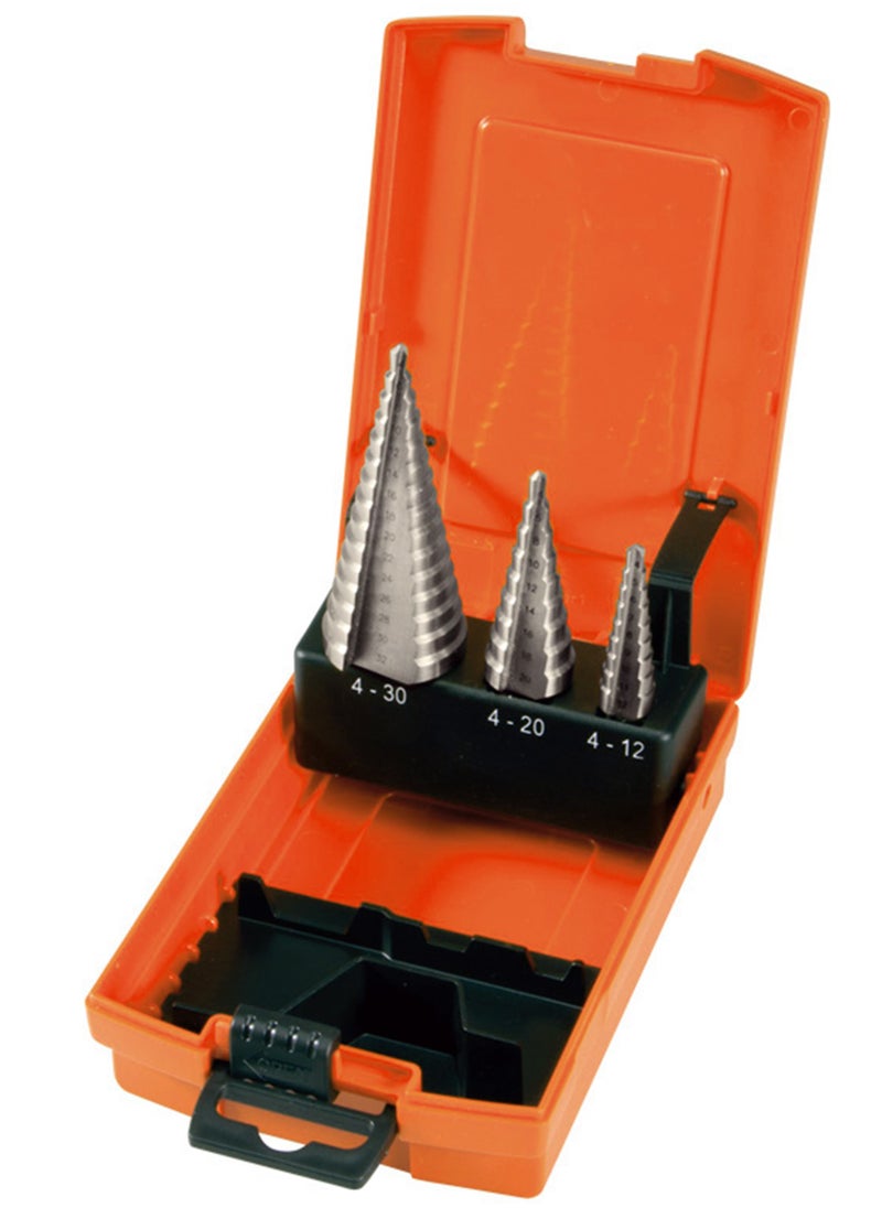KSEIBI HSS Step Drill Bits Set 3-Pc, High-Speed Steel, Precision Tools for Professionals, Ideal for Precision Drilling or Enlarging, Precision Holes, Multiple Diameters, Enlarging Holes, Drilling Metal.  - Image 1